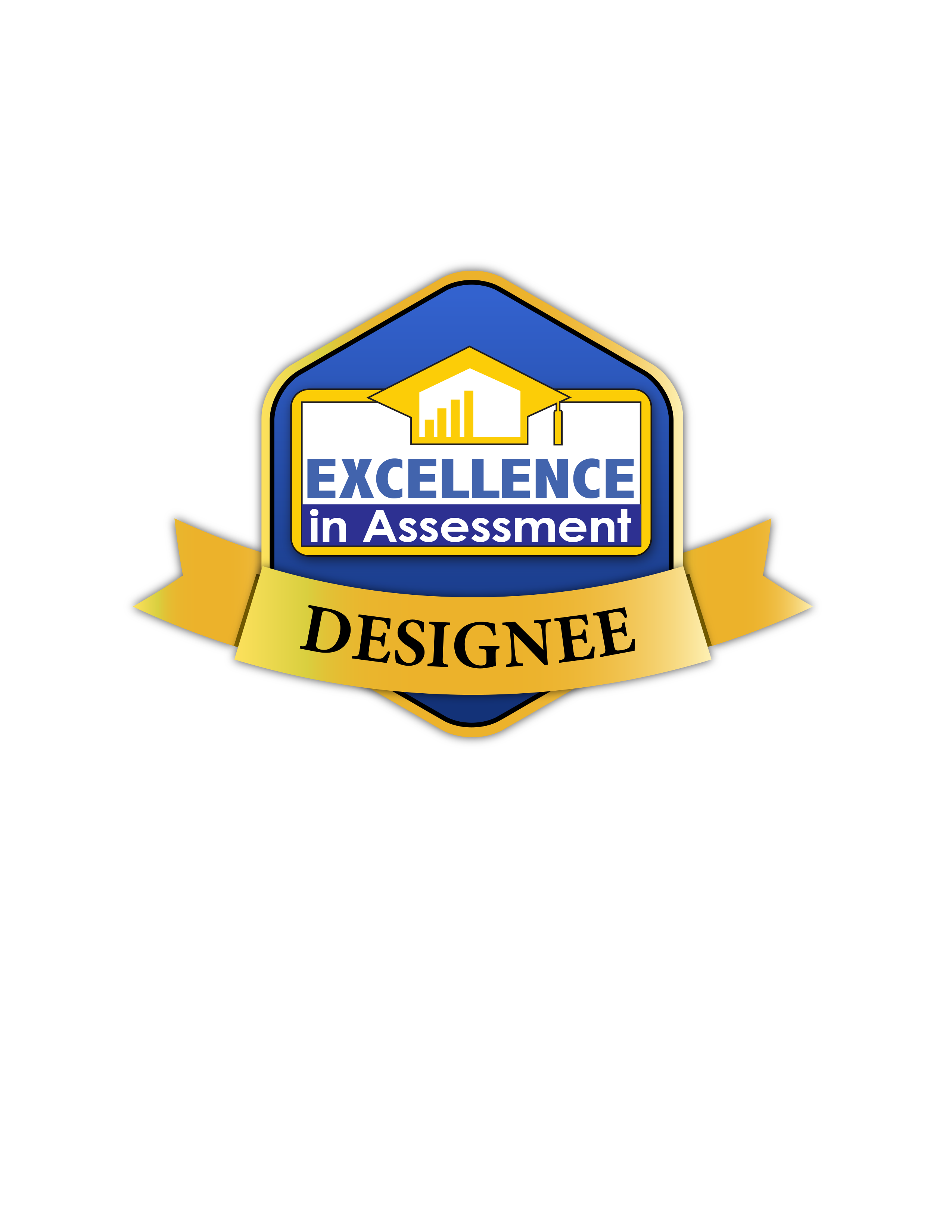 badge displaying OIRE's Excellence in Assessment designation
